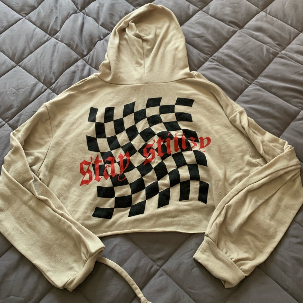 “Stay Stiiizy” crop sweat shirt budtender M medium  cropped